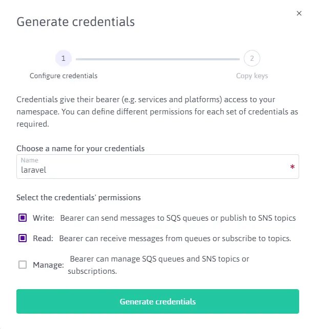 Scaleway Console Queues Credential