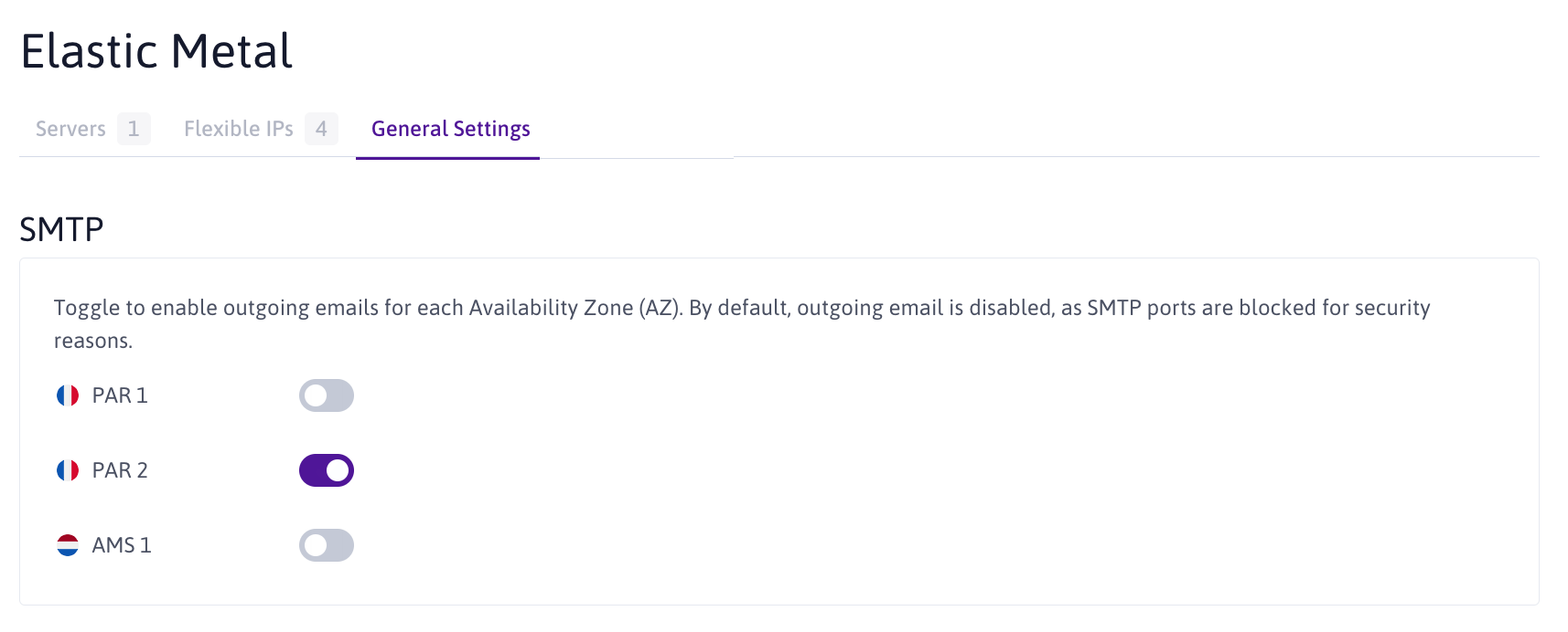 Enable SMTP in Scaleway console
