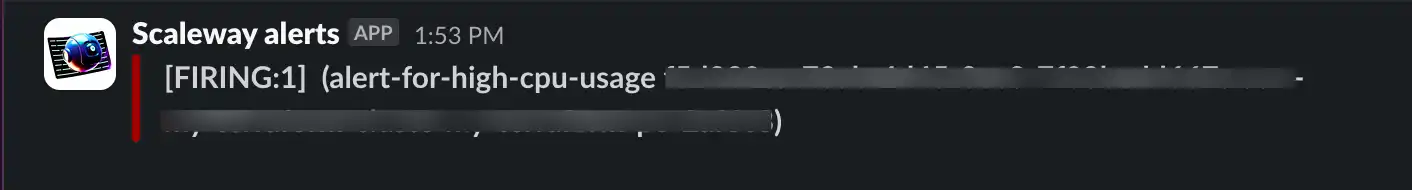 Grafana alert for high CPU usage notification on Slack
